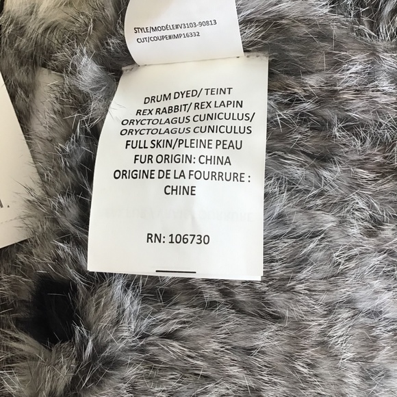 VINCE 100% REAL RABBIT FUR COLORBLOCK VEST SZ M/L - Picture 6 of 7